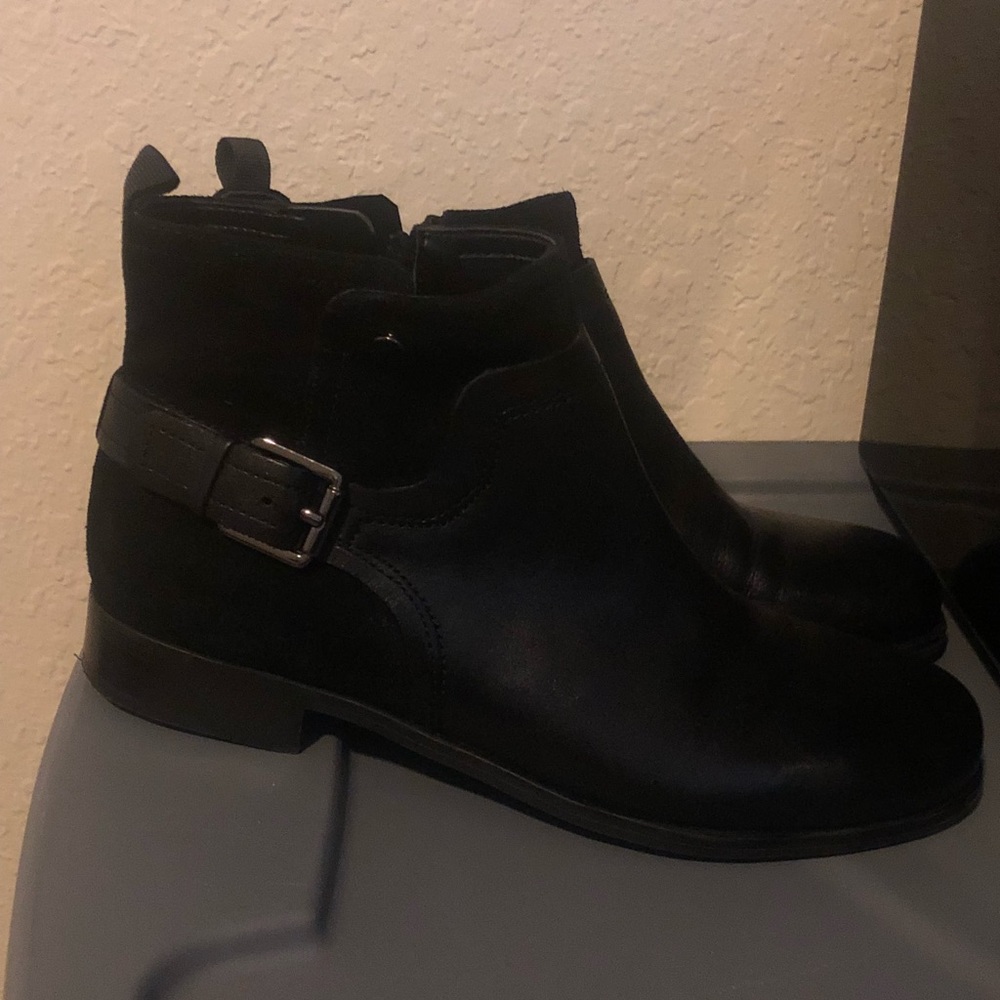 Black Leather Booties  Franco Sarto